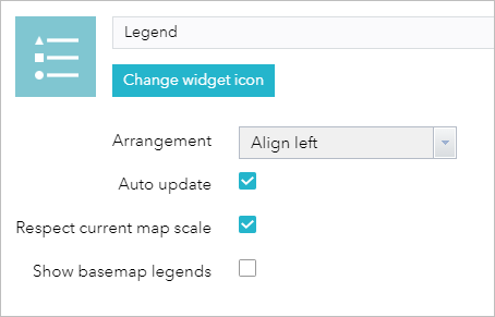 Legend configuration Legend configuration